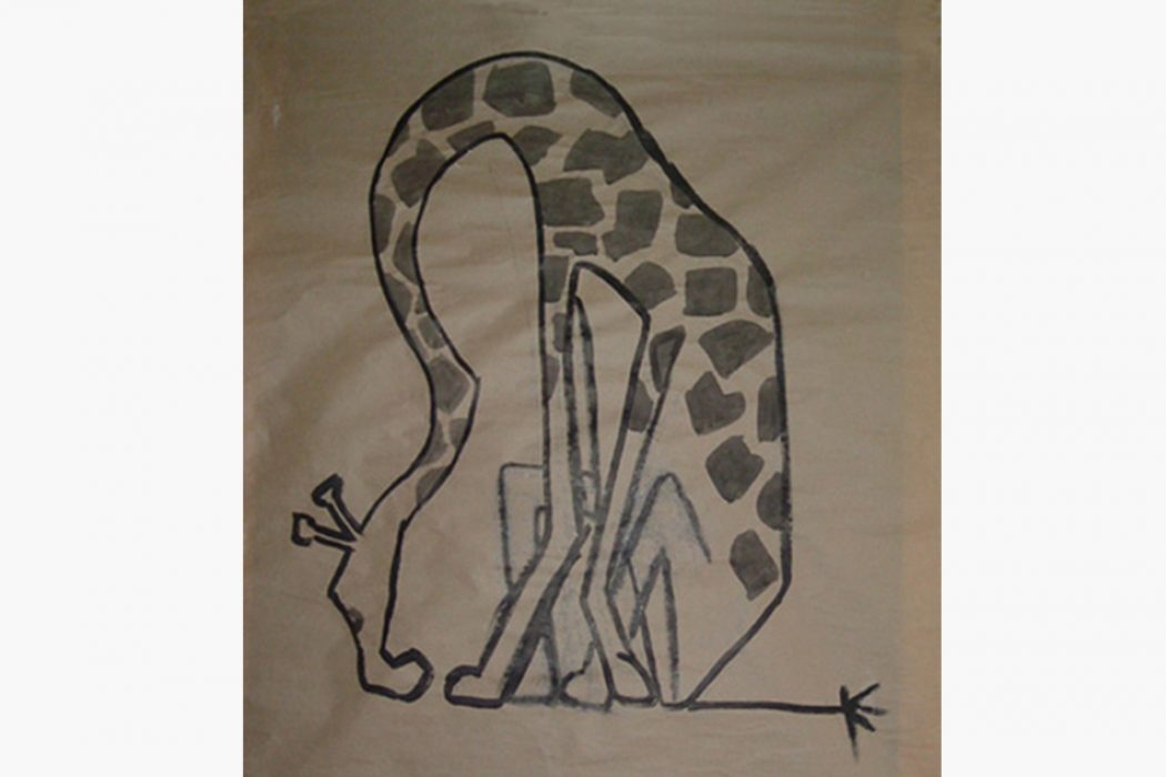 Sad Giraf - Acrylics Painting - 1 x 2 meter